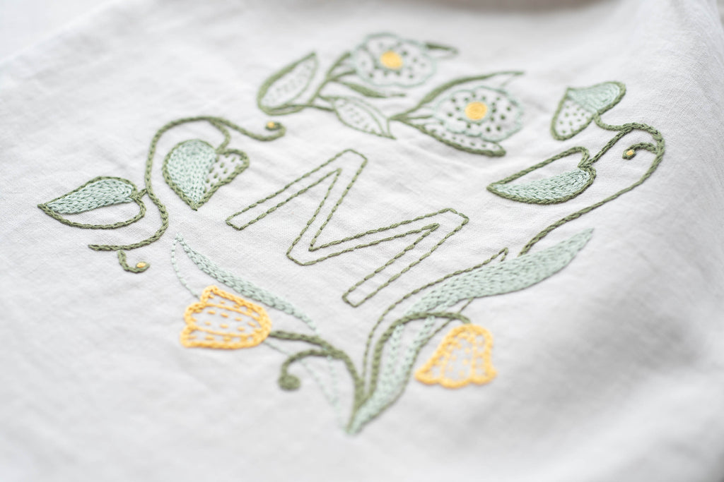 Botanical Embroidered Letters