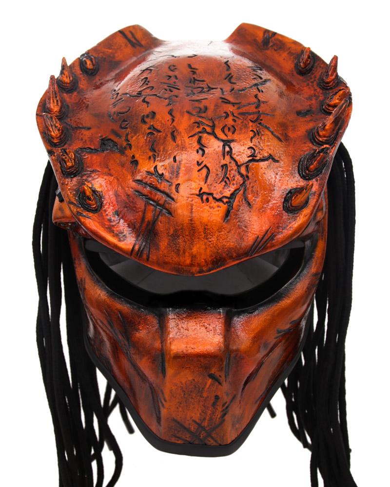 Metallic Orange - Spiked Predator Motorcycle Helmet - DOT ...