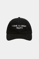 I CAME TO BREAK HEARTS CAP (BLACK) – NASASEASONS™