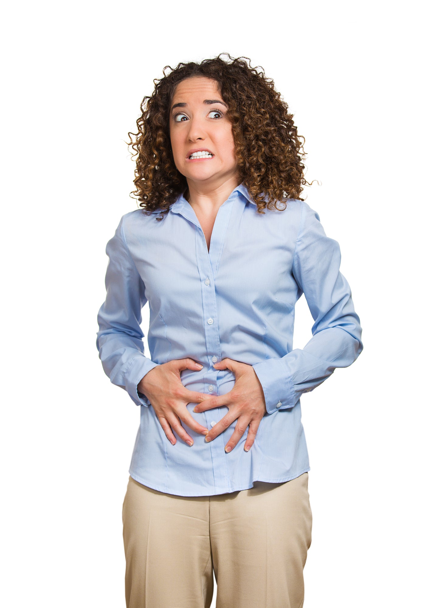 Woman with digestion issue