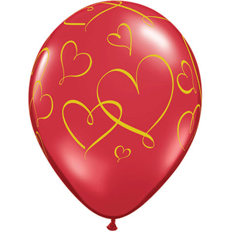 Amscan 11 Bright Pink Heart Latex Balloons (6ct)