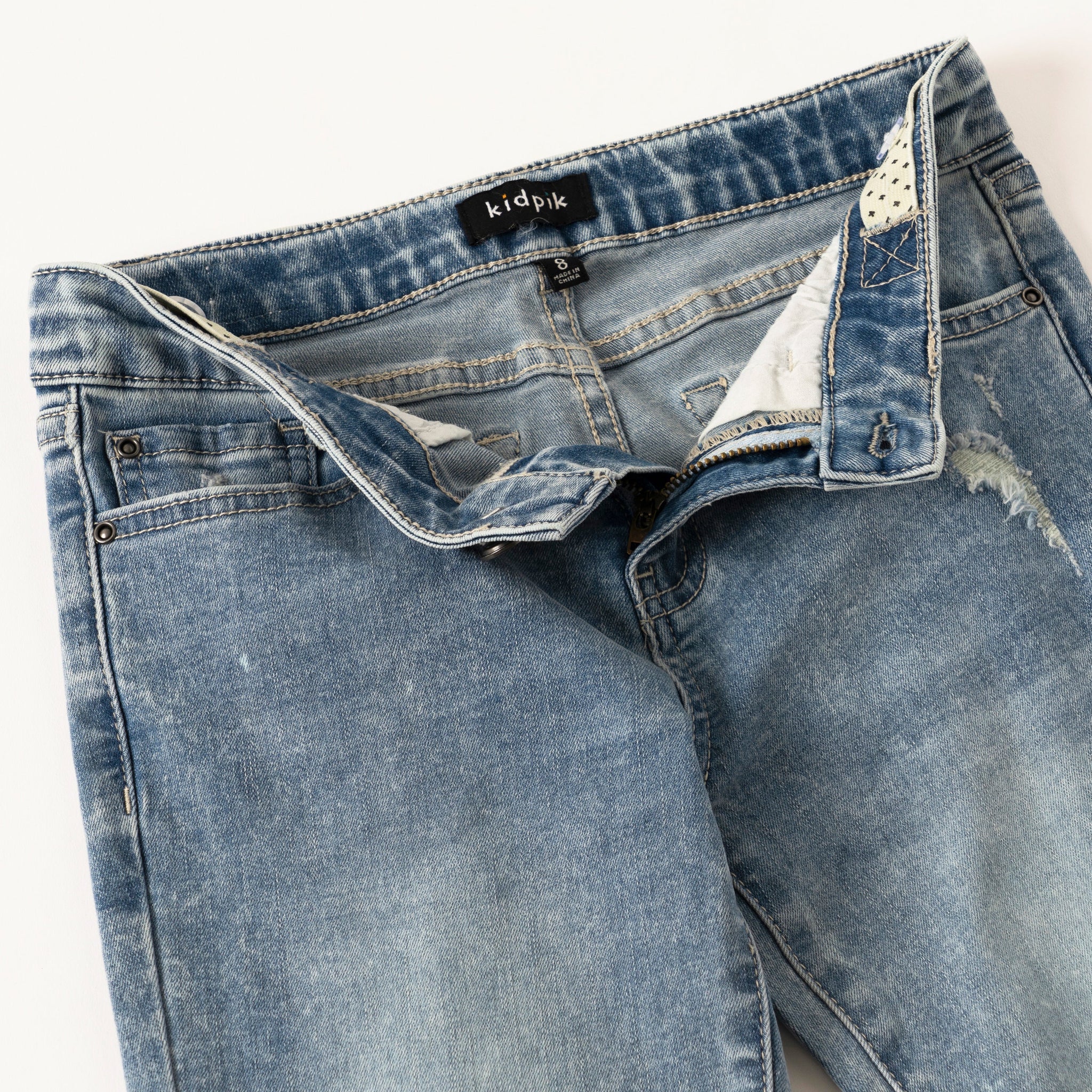 KIDPIK Girls: Ripped Boyfriend Jeans Slim Patches | Sizes: 12 Months ...