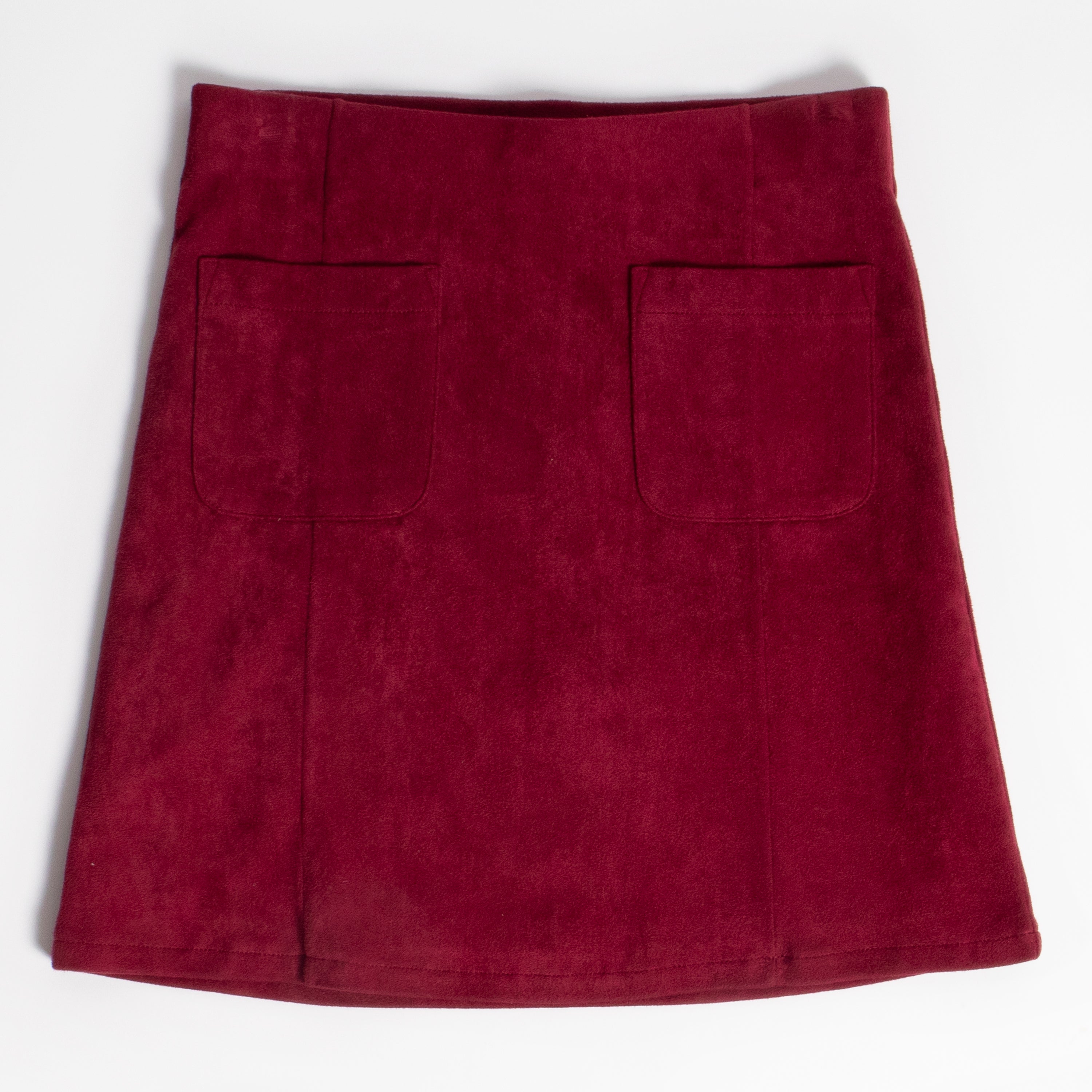 Suede Patch Pocket Skirt