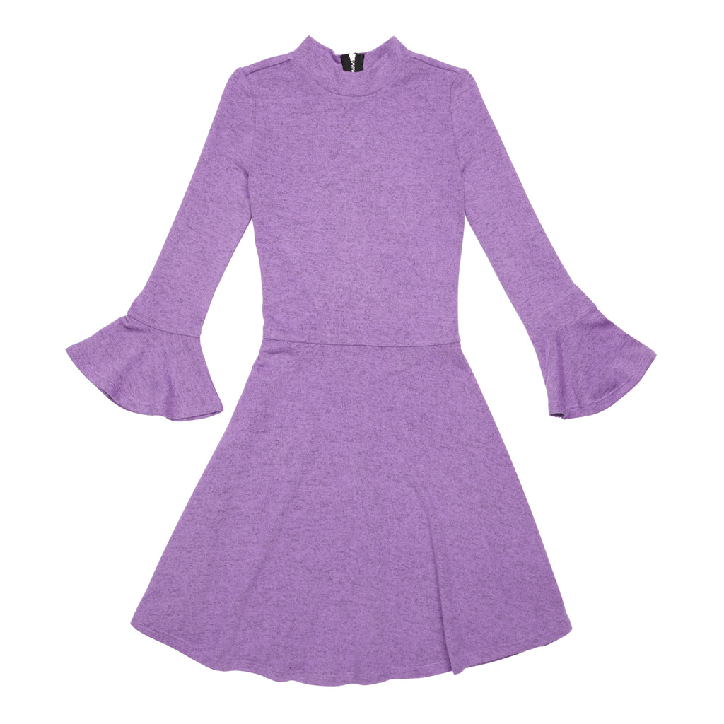 lavender bell sleeve dress