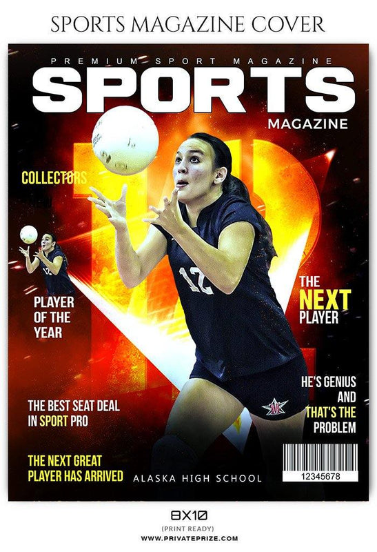 Volleyball Sports Photography Magazine Cover templates