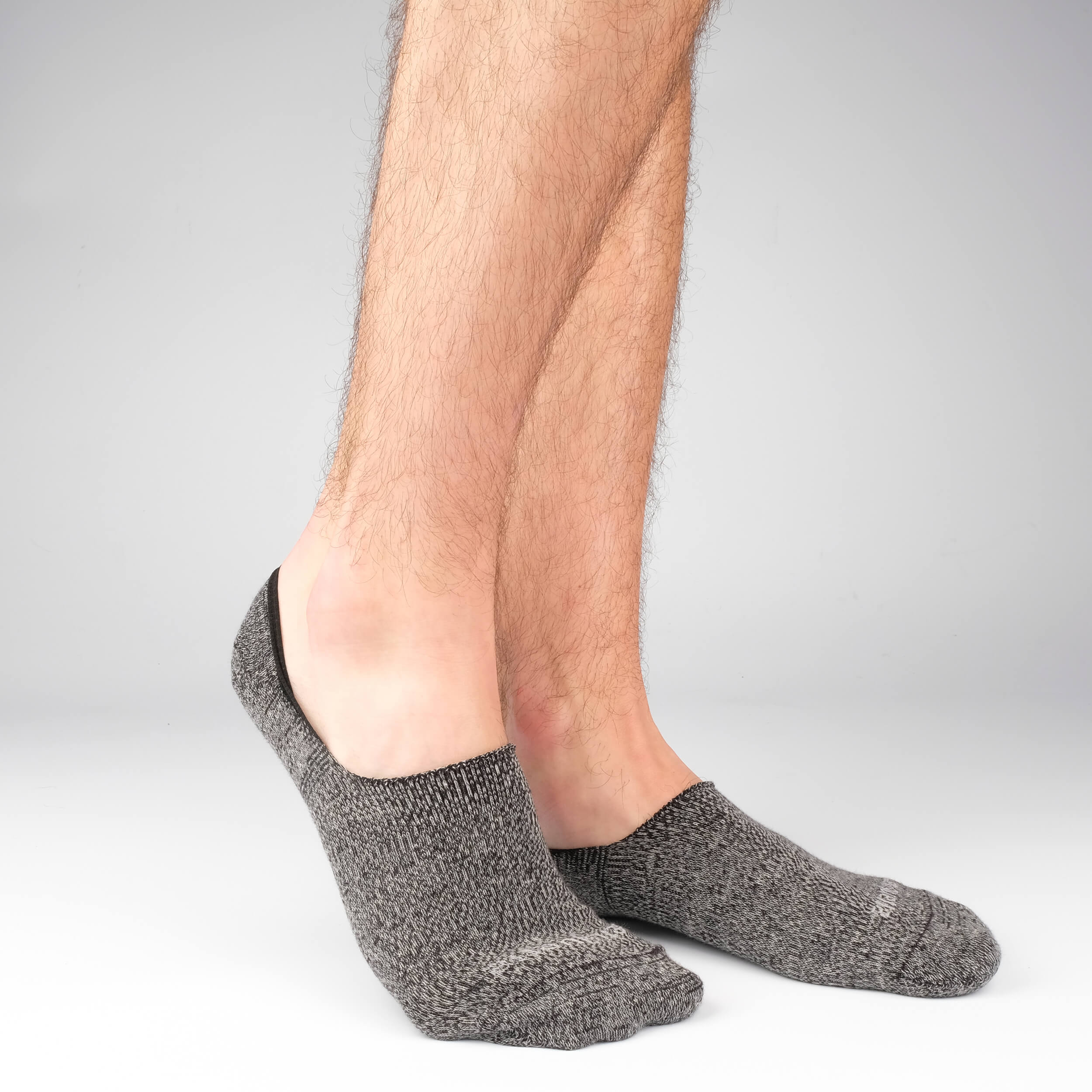 Men's No Show Socks - Mouline Grey 