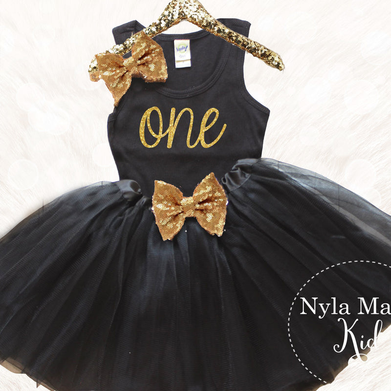 baby black and gold dress