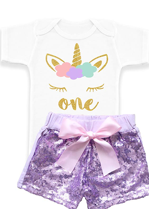 unicorn first birthday onesie