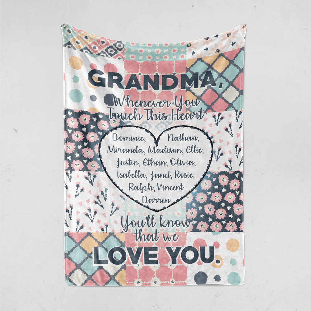Personalized Grandma Whenever You Touch This Blanket Mostly Pillows