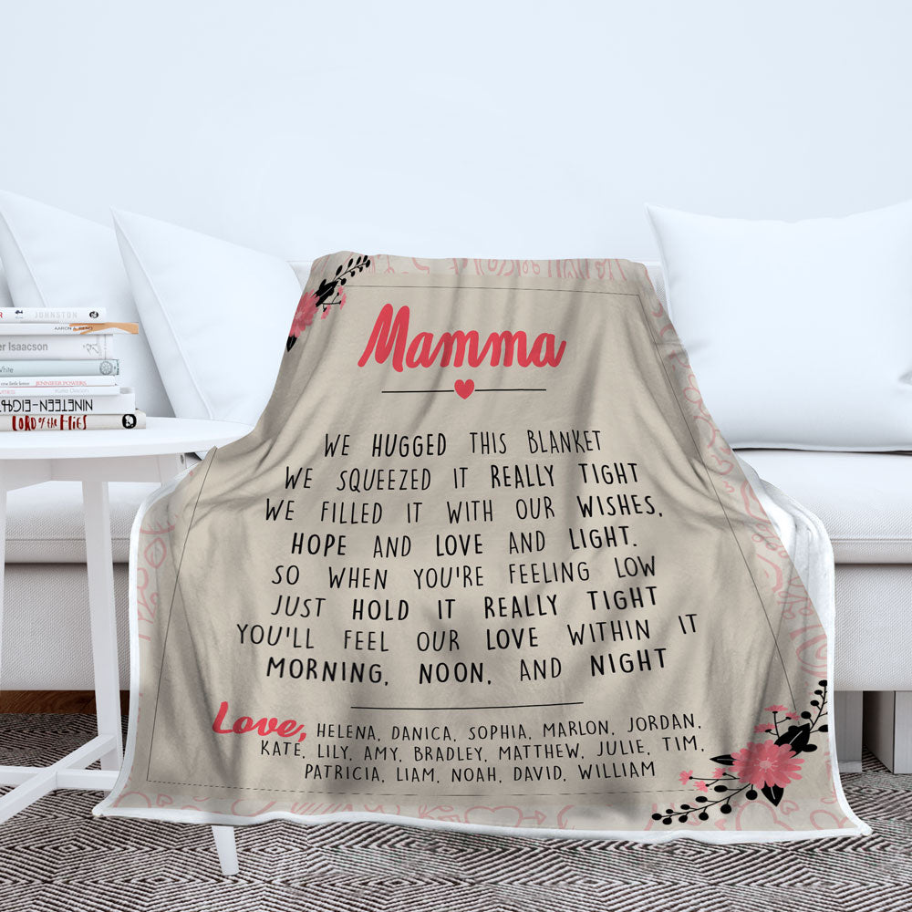 Mom We Hugged This Personalized Blanket Mostly Pillows