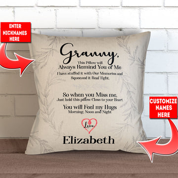 Download Personalized Grandma We Hugged This Pillow Cover 18 X 18 Mostly Pillows