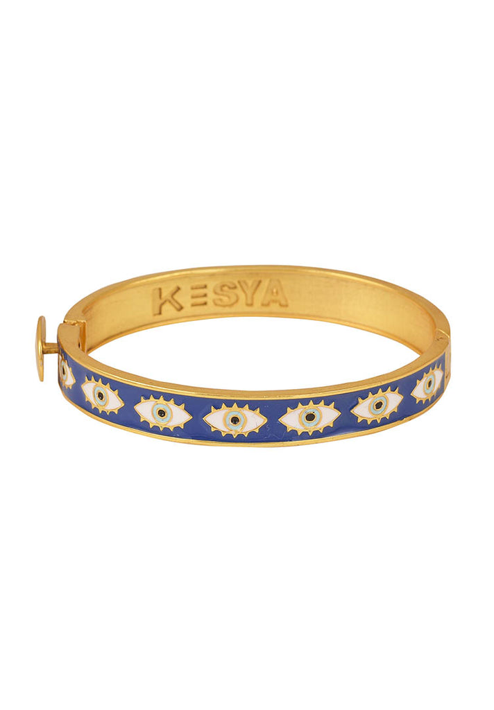 Skinny Chain Cobalt & Gold Hinged Bangle | Halcyon Days – Halcyon Days