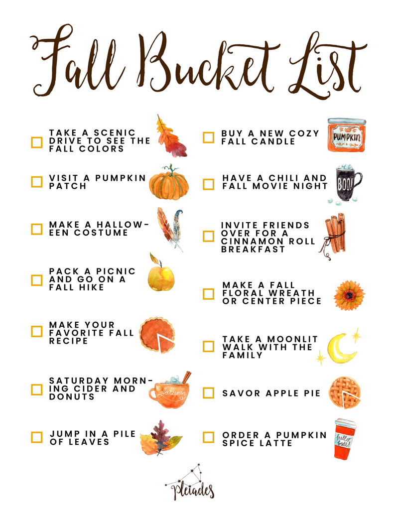 Fall Bucket List: Our Favorite Fall Activities with a Free Printable ...