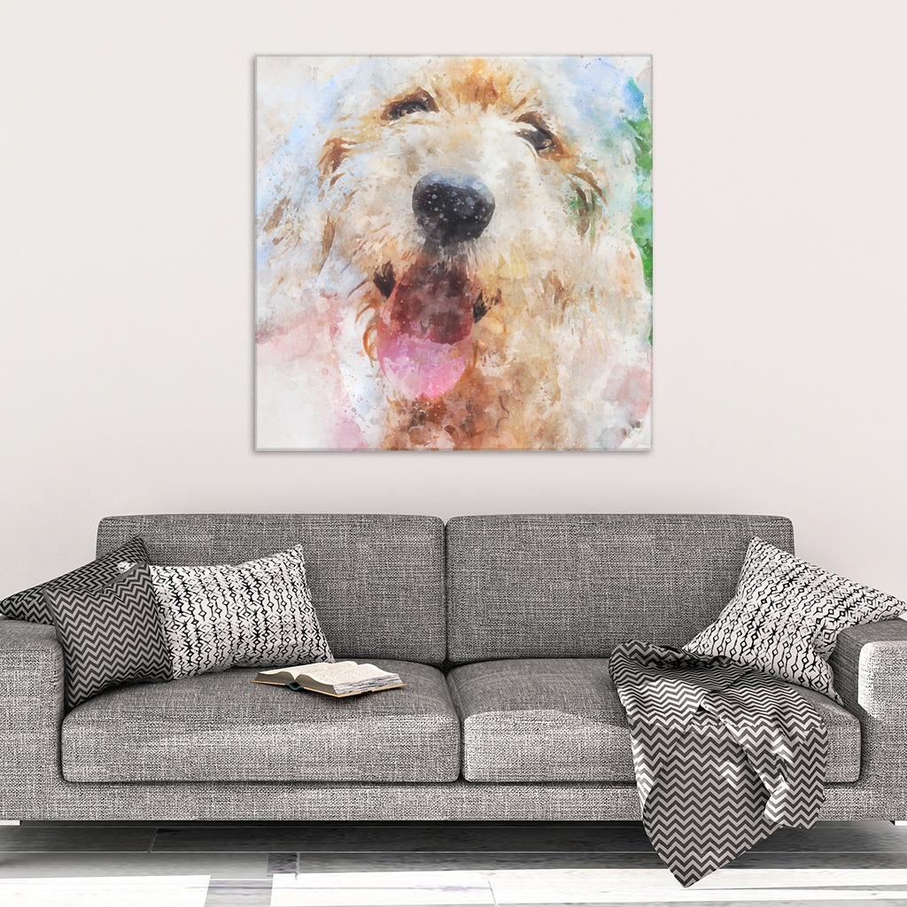 Colorful Watercolor Goldendoodle Labradoodle Wall Canvas – Devoted to ...