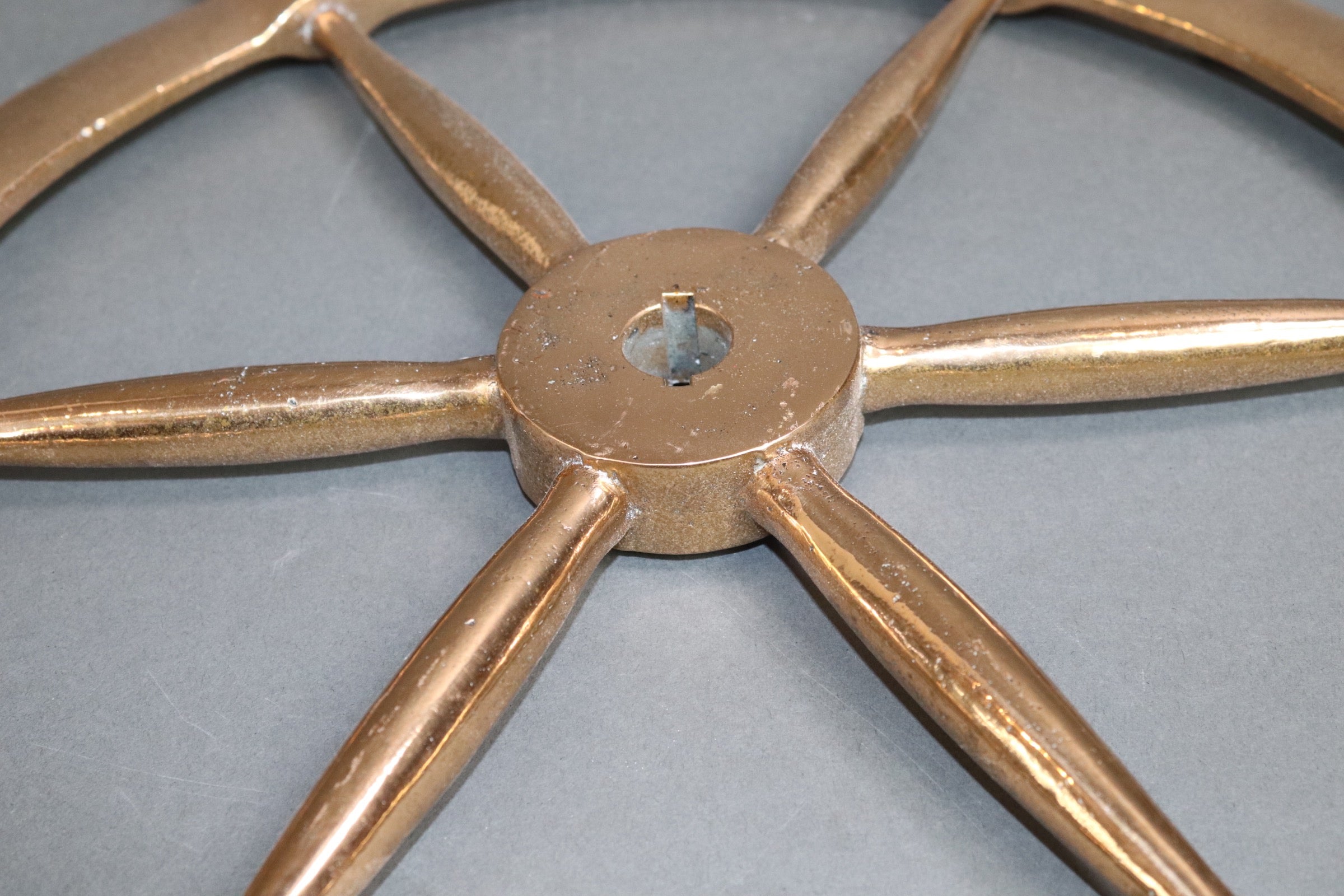 Solid Brass Six Spoke Ships Wheel