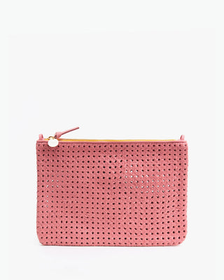 Clare V. Lucie Quilted Checker Crossbody Bag in Poppy/Khaki Quilted Checker