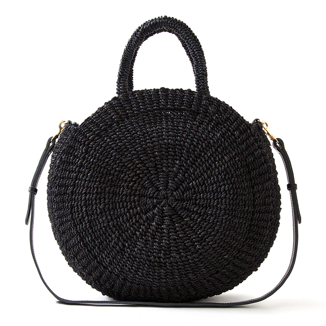 black woven bag