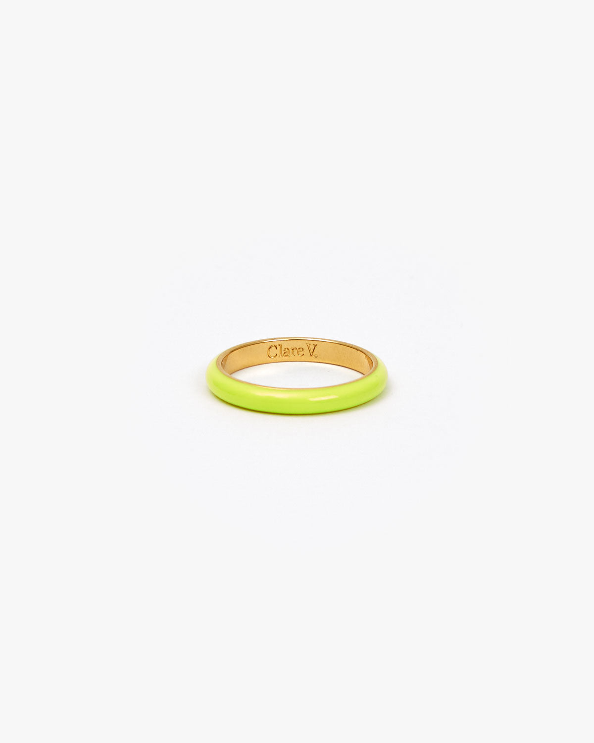 neon yellow enamel stacking ring