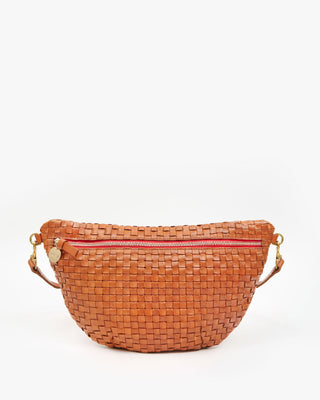 Clare V. Rattan Flat Clutch W Tabs in Tan