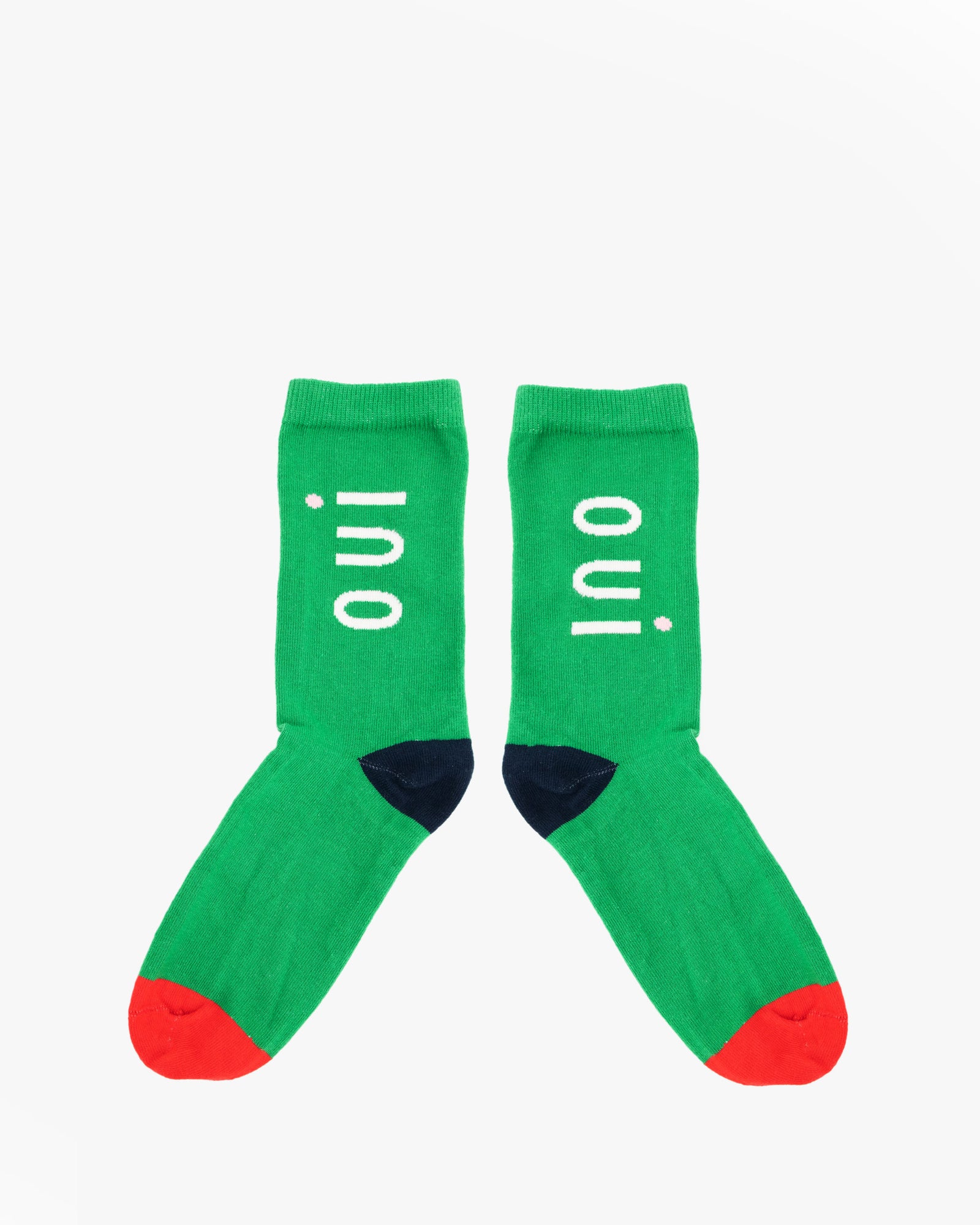 Green Le Sock with Cream Oui Print