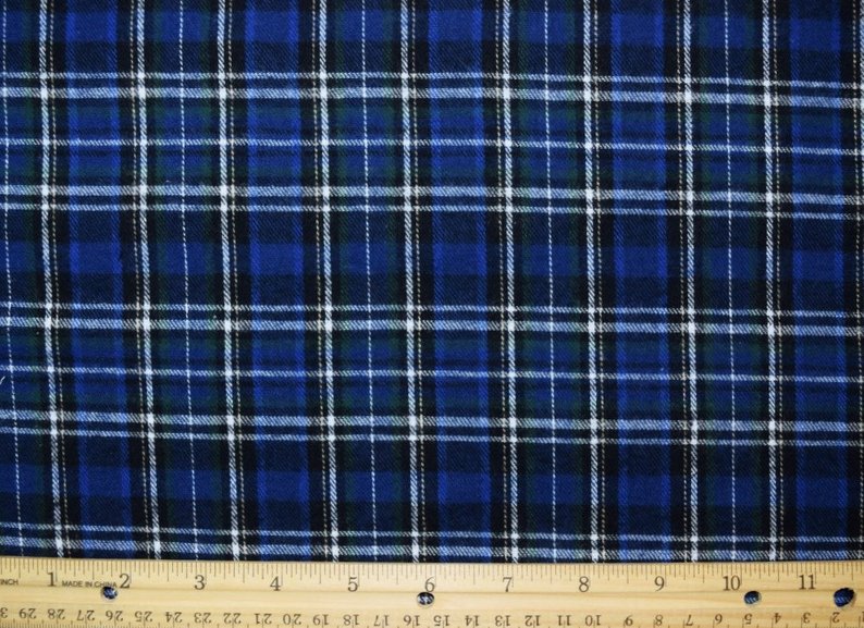 FabricLA | 100% Cotton Flannel Tartan Fabric | 60 inches Wide | Sold By ...