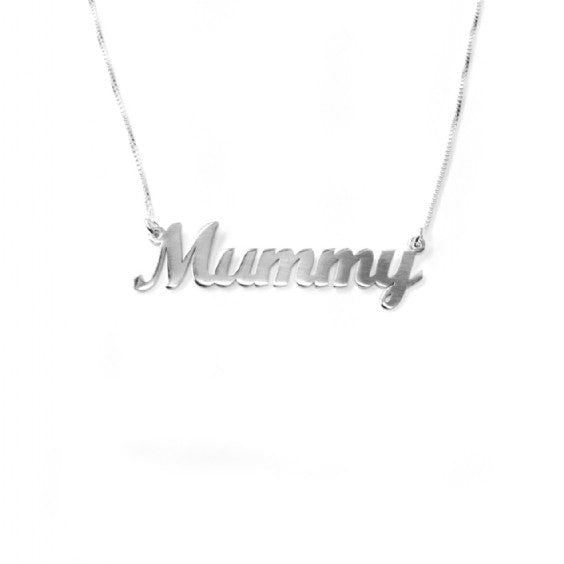 white gold mum necklace