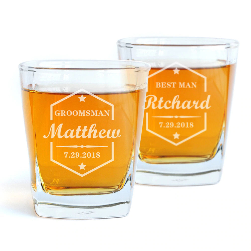 Custom Whiskey Glasses Personalized Logo Bourbon Rocks Scotch Engr Lightningstore