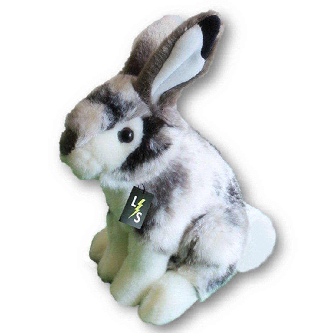 black and white bunny stuffed animal