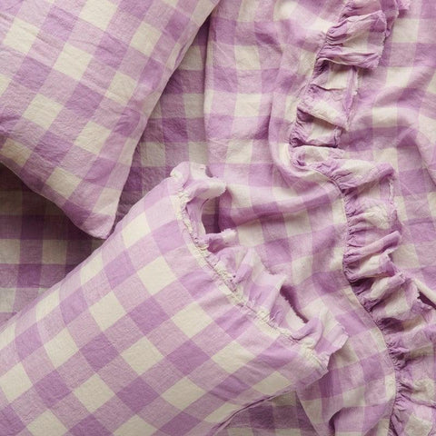 Society of Wanderers Lilac Gingham Sheets