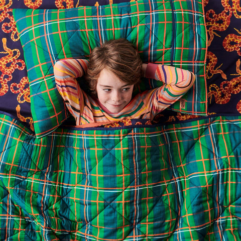 Kip & Co Tartan Fun Quilted Kids Bedspread