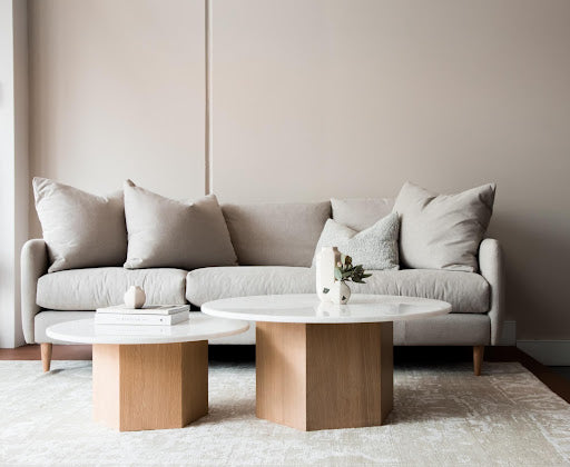 Neutral decorative cushions are the perfect way to complete a simplistic home décor vibe