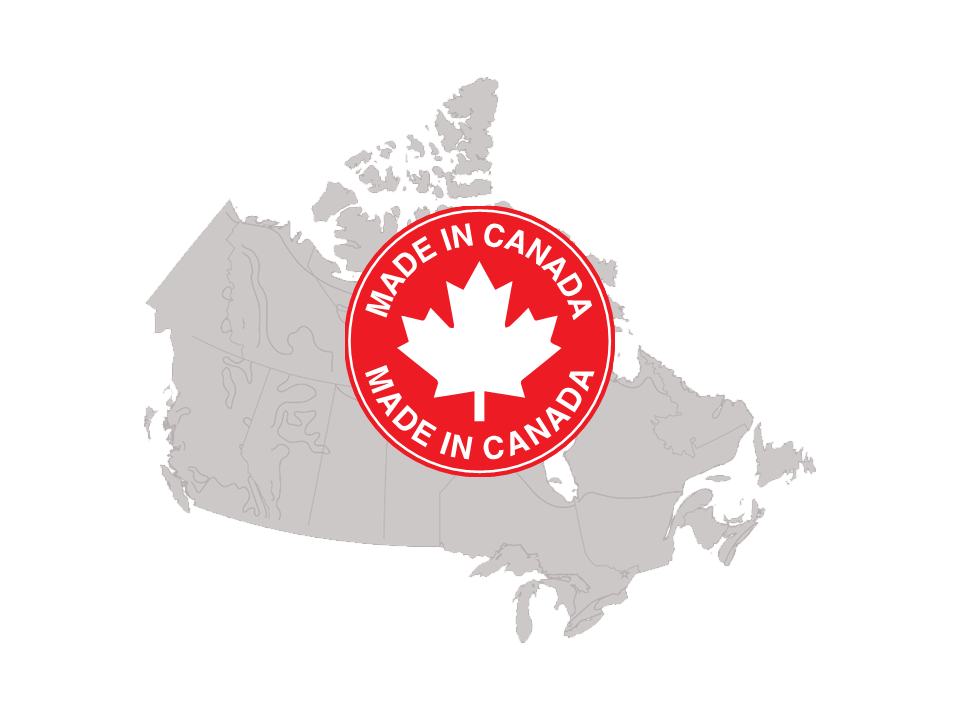 Map of Canada with made in Canada symbol