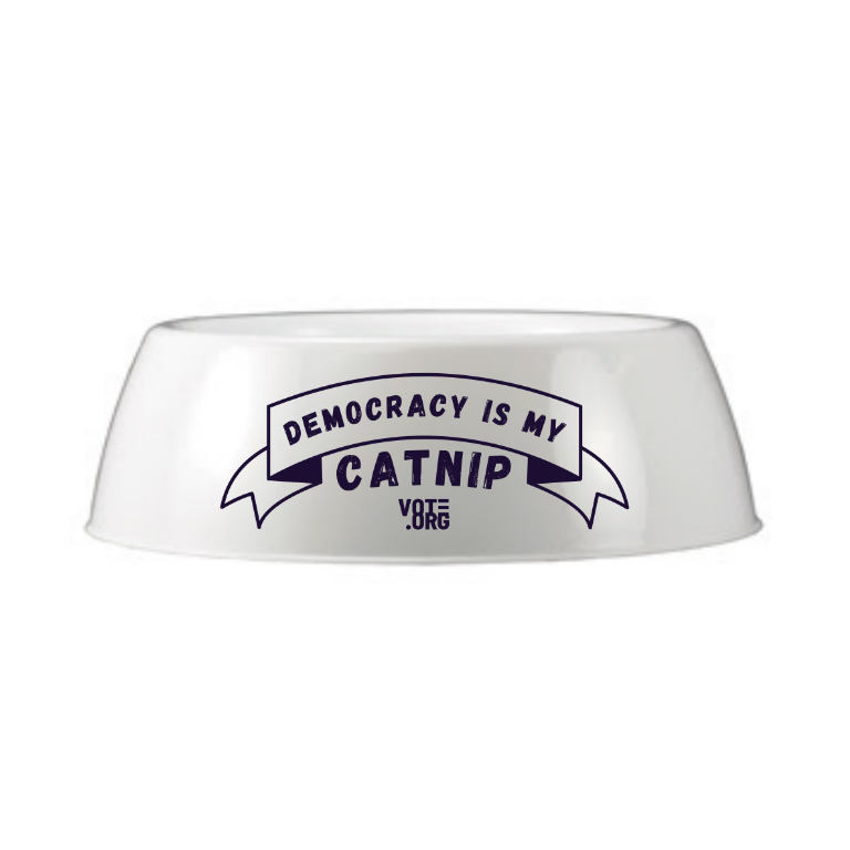 Democracy is My Catnip Cat Bowl