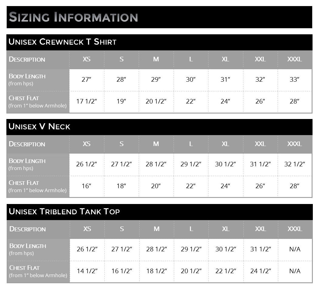 Sizing Information - The Loyal Brand