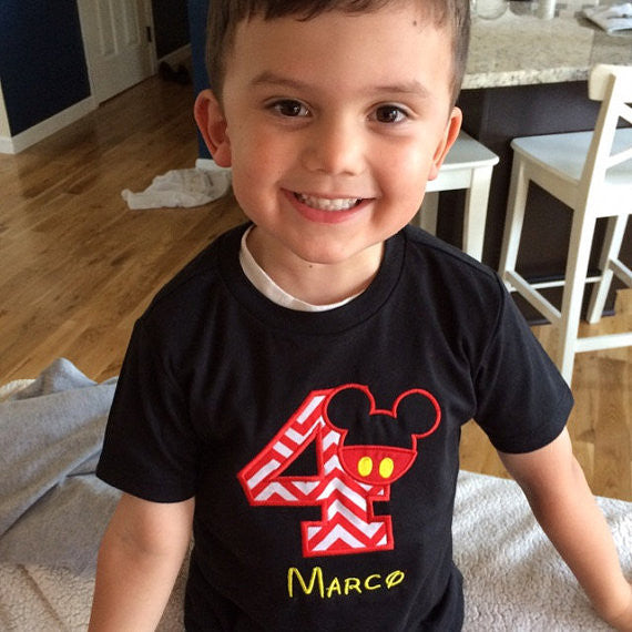 Personalized Mickey Mouse Birthday Design - Red Chevron – TheTinyCloset