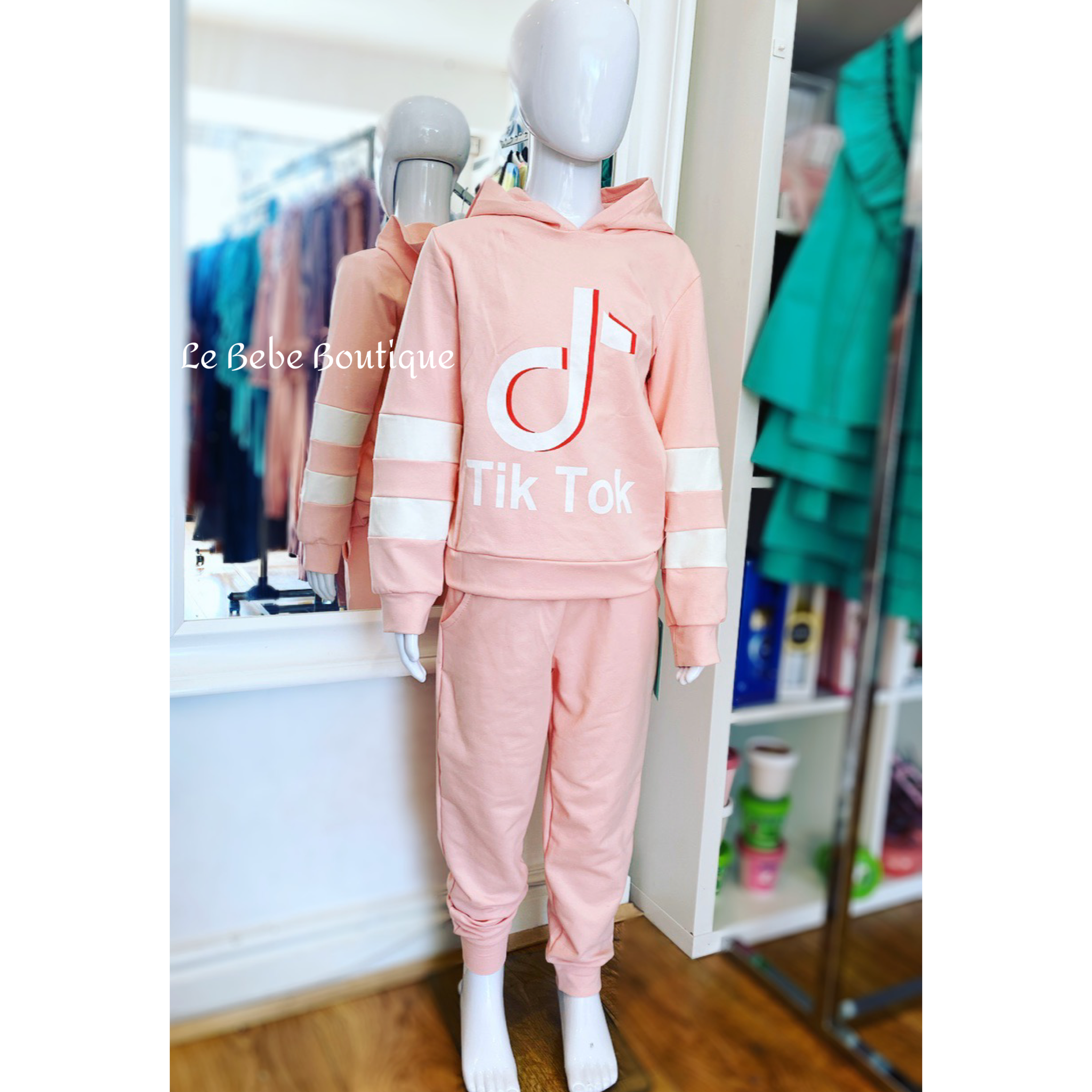 Pink Tik Tok Hooded Tracksuit Le Bebe Boutique