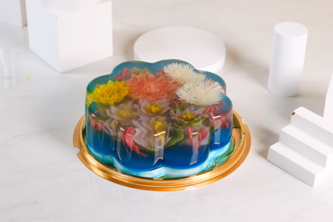 Prosperity 3D Flower Jelly Cake 8 inch by In the Clouds Cakes | Cake Together | Birthday Cake Delivery | Birthday Cake Delivery