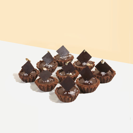 Premium Chocolate Tarts with Sakura Sea Salt 9 Pieces - Cake Together - Online Birthday Cake Delivery