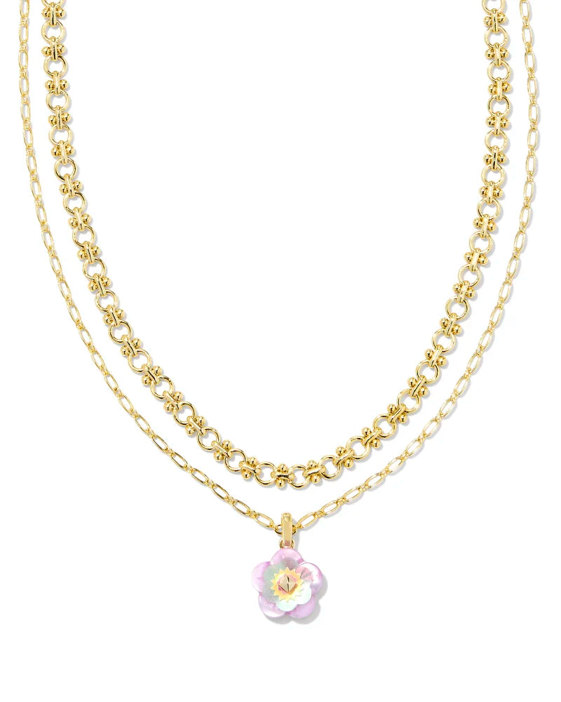 Kendra Scott Elisa Gold Multi Strand Necklace In Iridescent Drusy –  Something Different Shopping