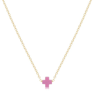 Enewton - Necklace Gold - Signature Cross Small - Bright Pink - Findlay Rowe Designs