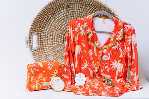 Spartina 449 pajamas and cosmetic bag gifts from Findlay Rowe