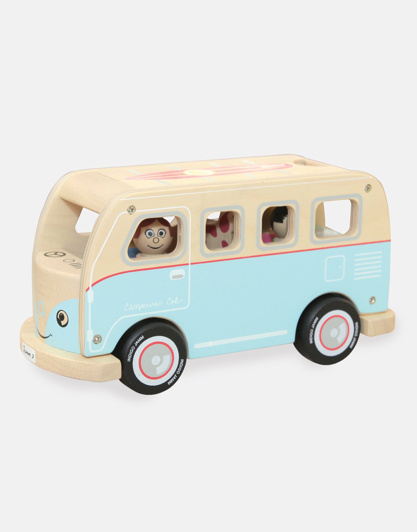 Wooden Toy Campervan With Peg People 
