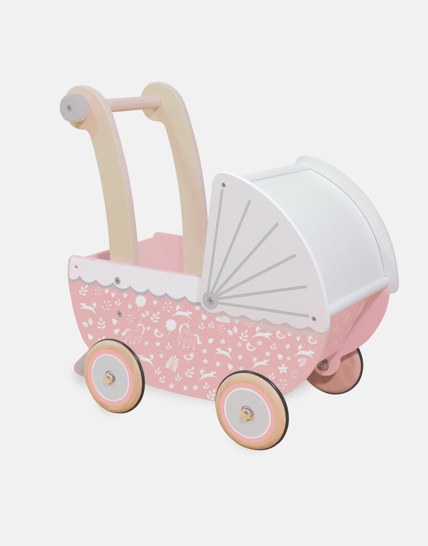 Pink discount wooden pram