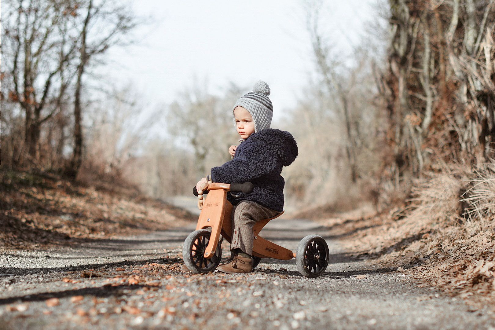 Kinderfeets Tiny Tot 2 in 1 PLUS Tricycle Bike Bamboo Indigo Jamm