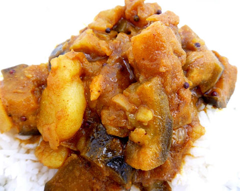 vegan eggplant and potato curry