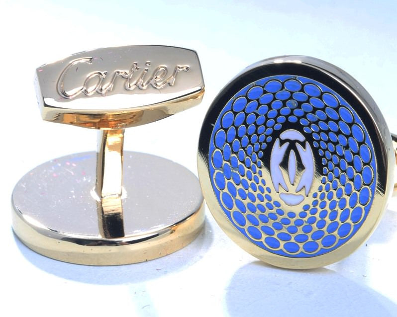 cartier blue cufflinks