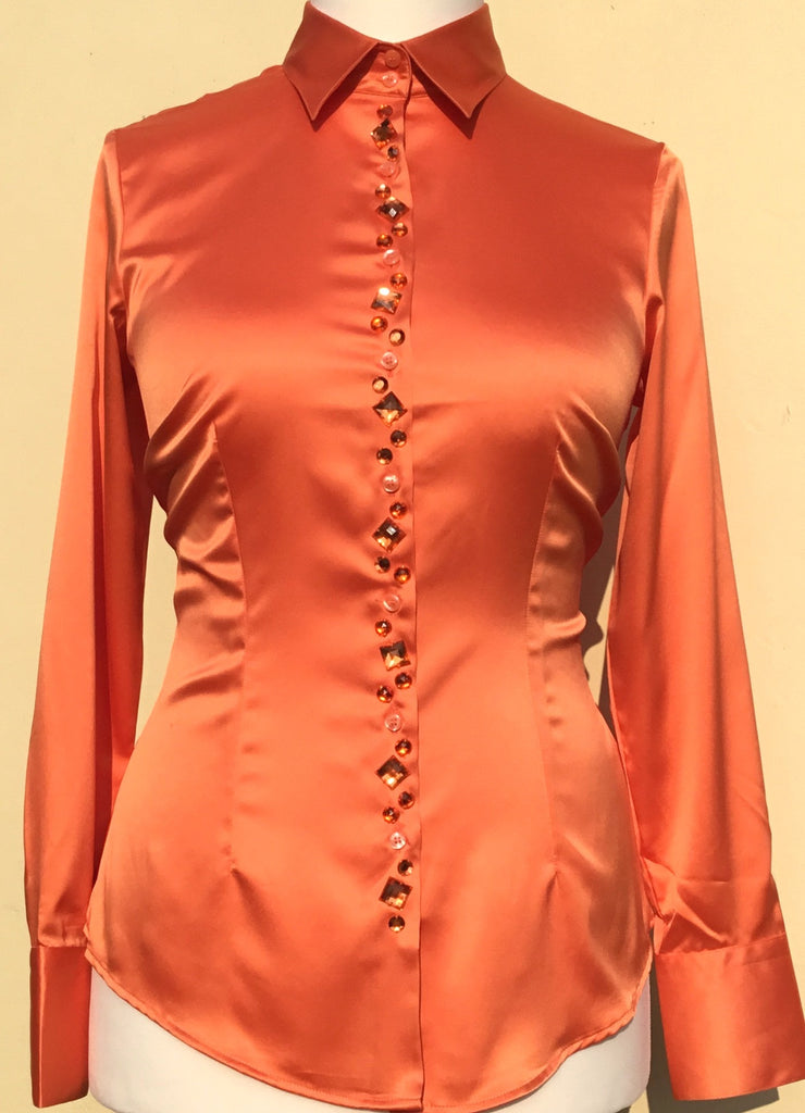 satin orange blouse