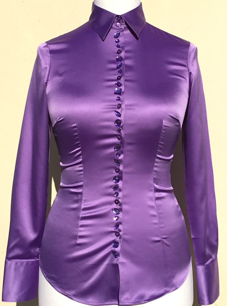 lilac satin blouse