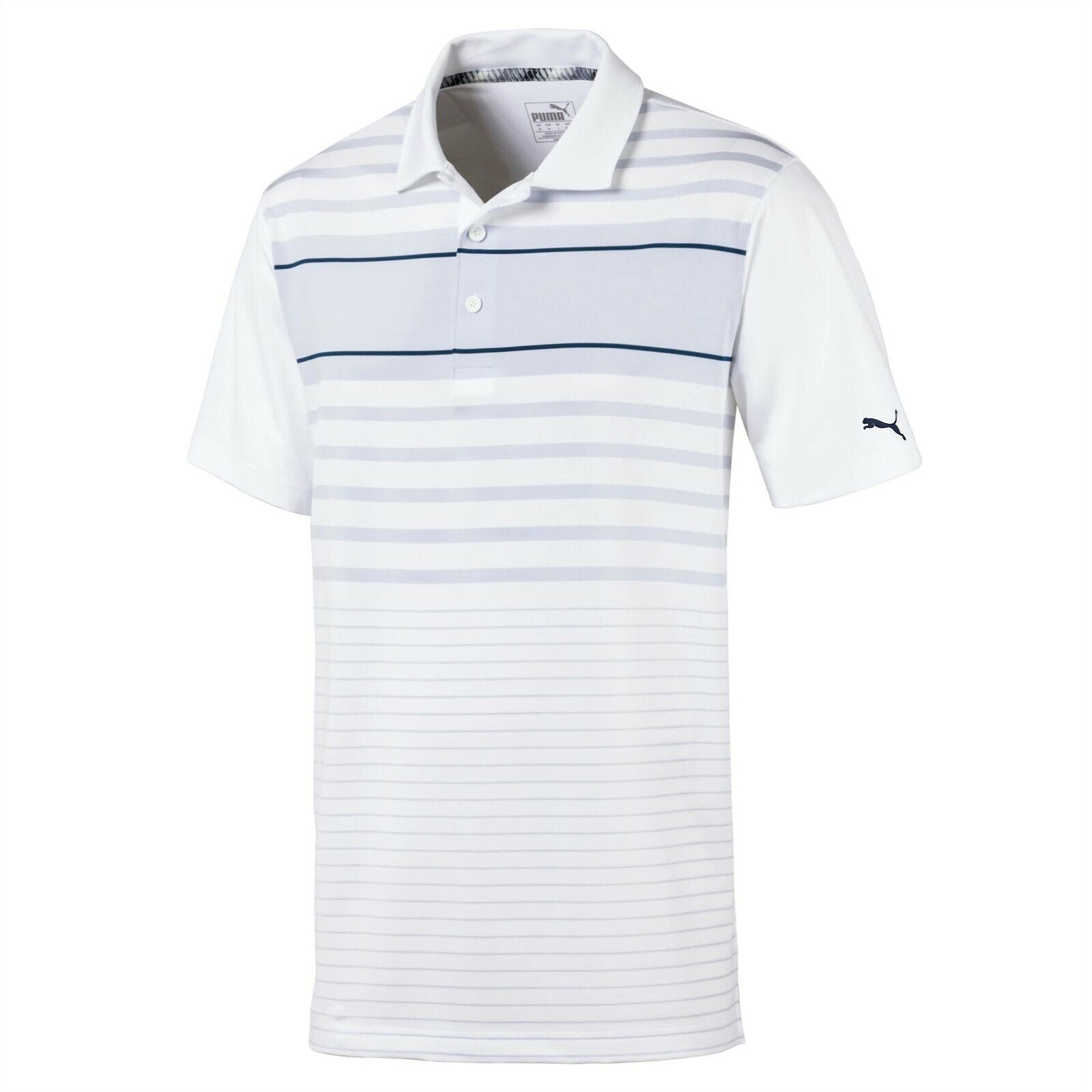 Puma Golf Spotlight Stripe Polo Shirt in Gibraltar Sea - Just Golf Online