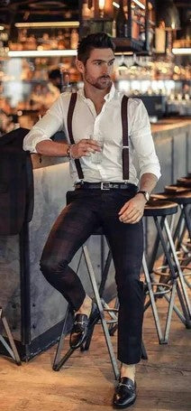 suspenders with jeans  men dress ideas